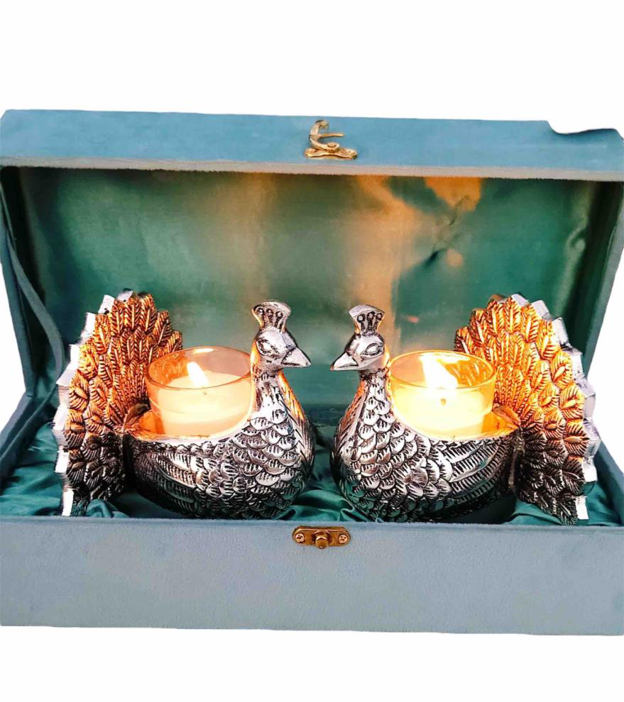 Peacock Candle set (Size: 5 inch of peacock)